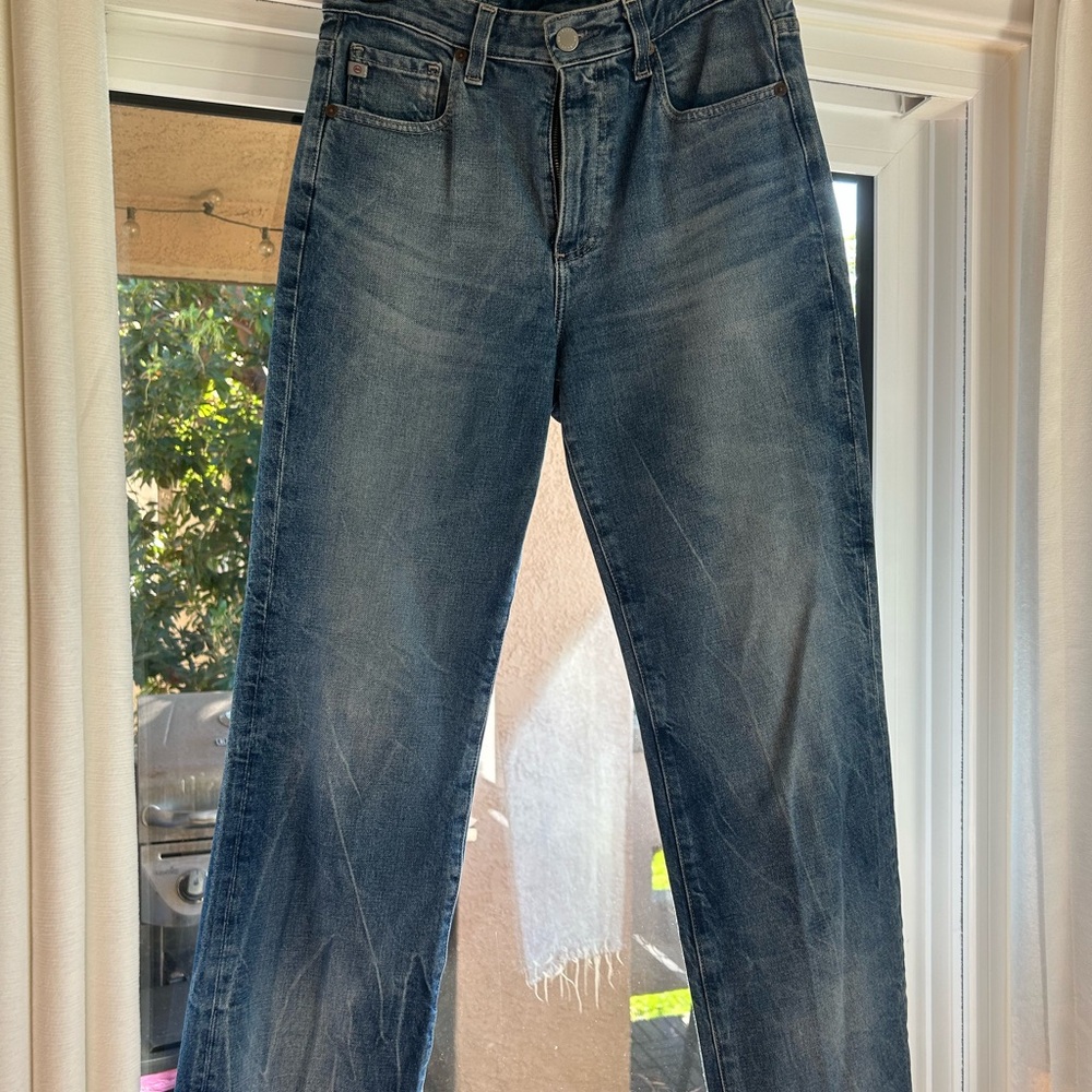 AG Adriano Goldschmied Faded Blue High Rise Jeans